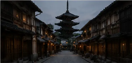 夕方の京都のまち並み